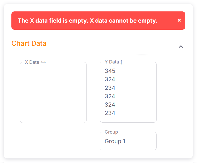 Empty Data Fields Error Message